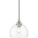 Glendon 1 Light 8.25 inch Brushed Nickel with Polished Chrome Finish Accents Glass Pendant Ceiling Light in Brushed Nickel & Polished Chrome