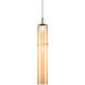 Bambu 1 Light 3.5 inch Aged Gold Brass and Amber Glass Pendant Ceiling Light