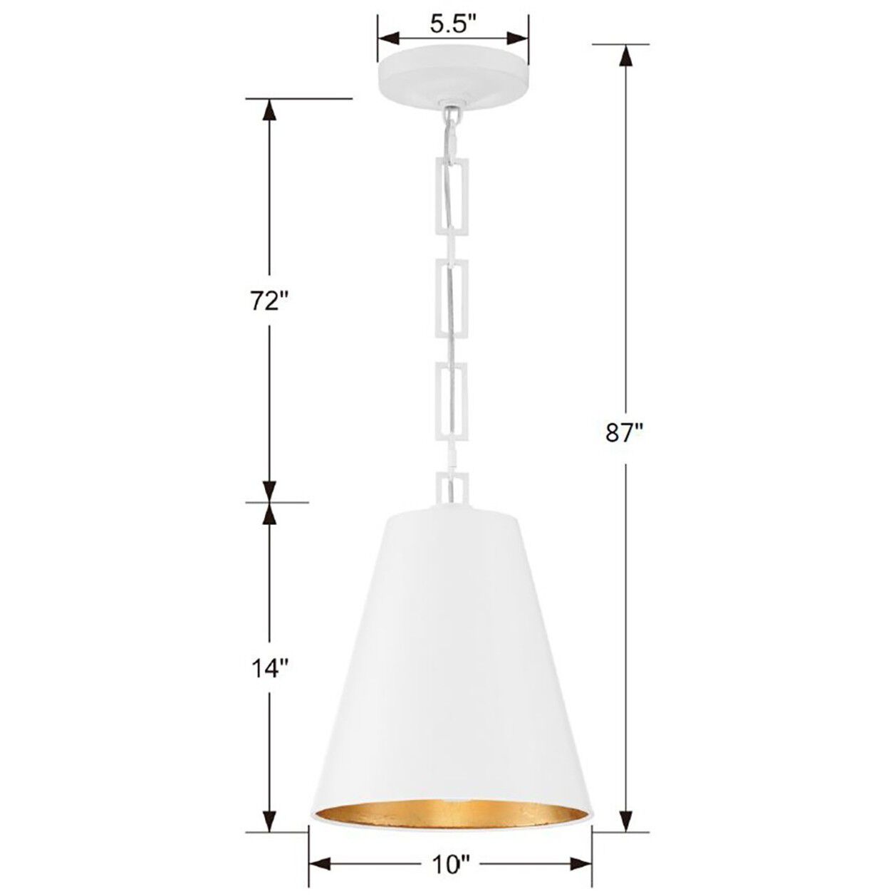 Alston 2 Light 10 inch Matte White and Antique Gold Mini Pendant Ceiling Light