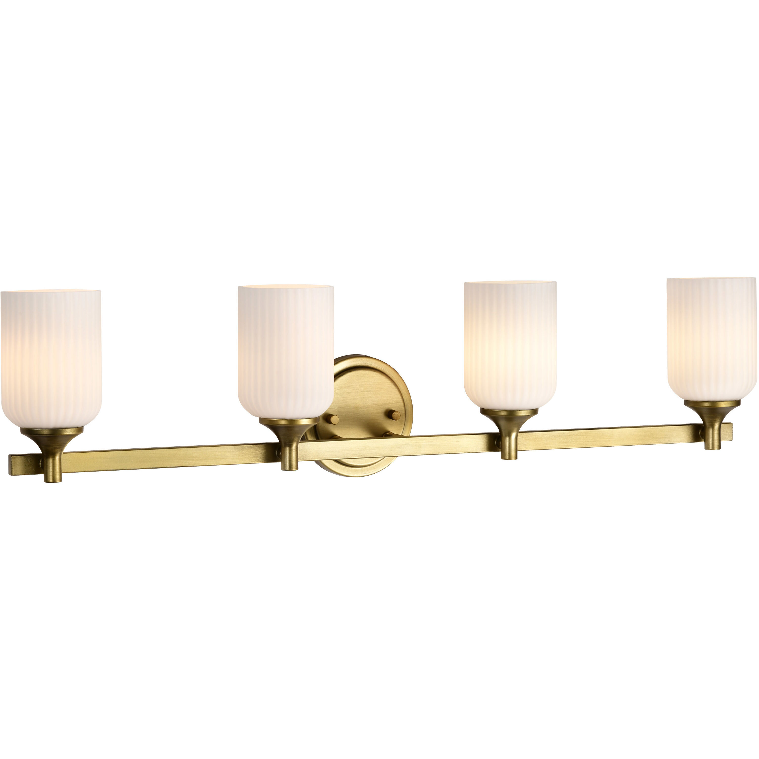 Solara 32.63 inch Natural Brass Vanity Wall Light