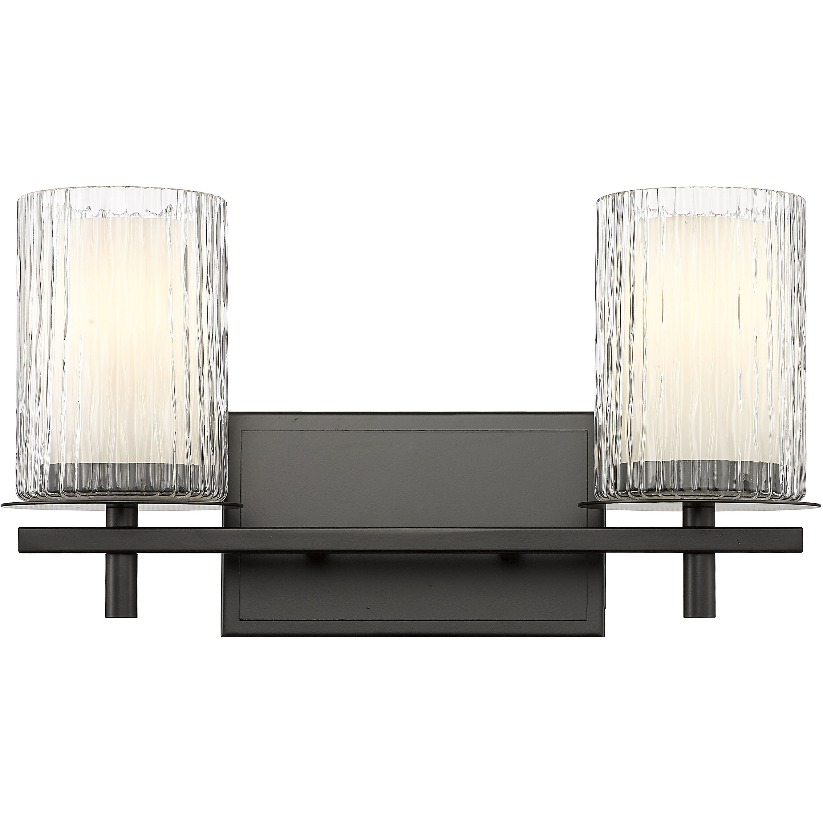 Grayson 2 Light 16 inch Matte Black Vanity Wall Light