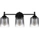 Jenson 3 Light 22 inch Matte Black Bath Light Wall Light