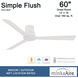 Simple Flush 60 inch Flat White Outdoor Hugger Fan