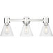 Downtown Urban Lawton Cone 3 Light 24 inch Polished Nickel Bath Vanity Light Wall Light in Seedy