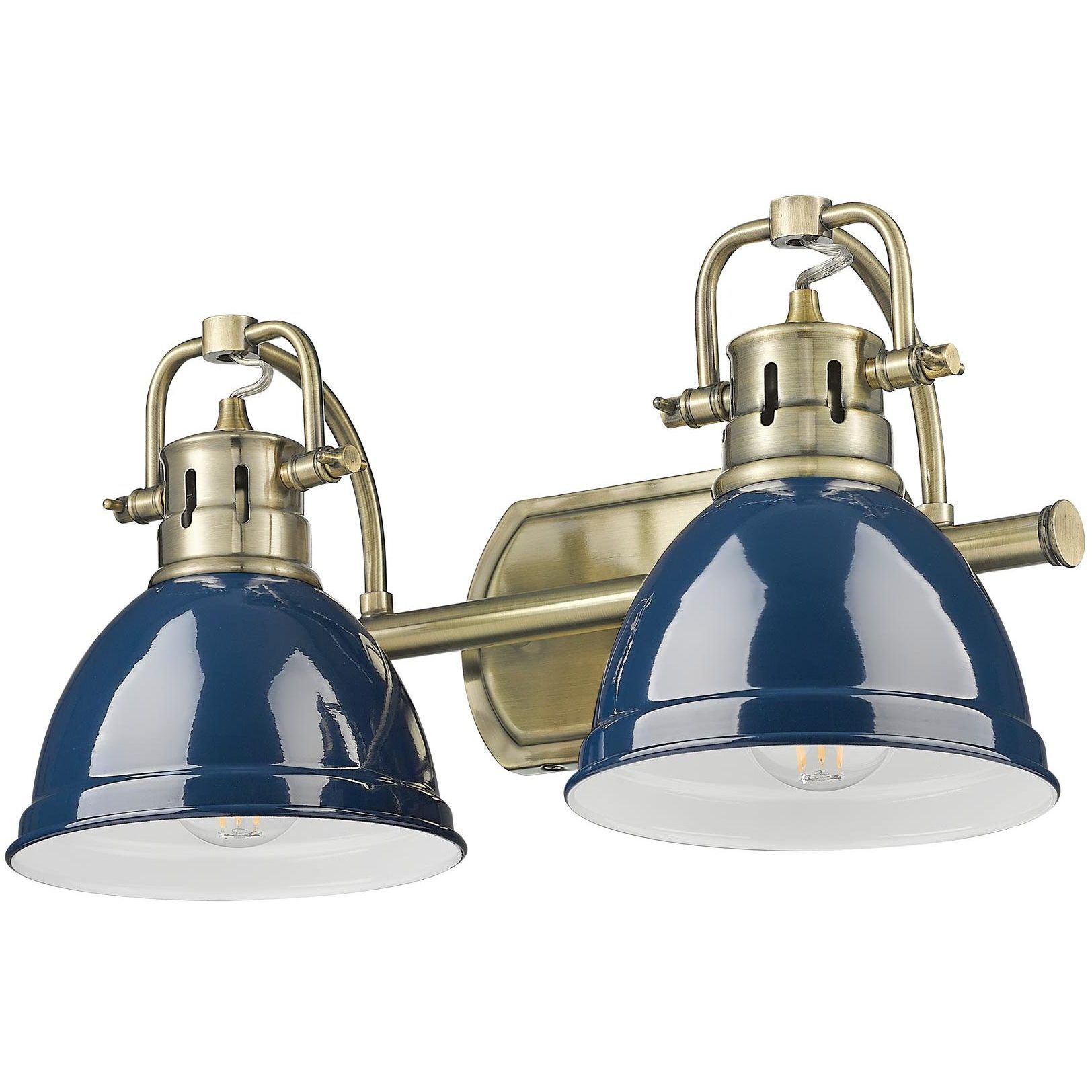 Yep Duncan Vanity Wall Light in Aged Brass, Navy