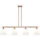 Arcadia Berkshire Glass Island Light Ceiling Light in Antique Copper, Matte White