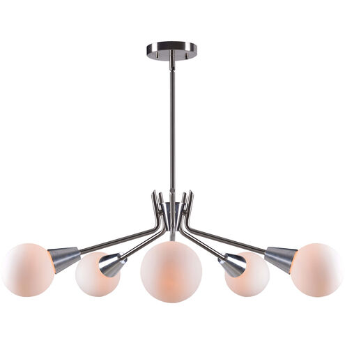 Vaughn 5 Light 26 inch Brushed Steel Chandelier Ceiling Light