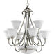 Torino 9 Light 32 inch Brushed Nickel Chandelier Ceiling Light in Etched