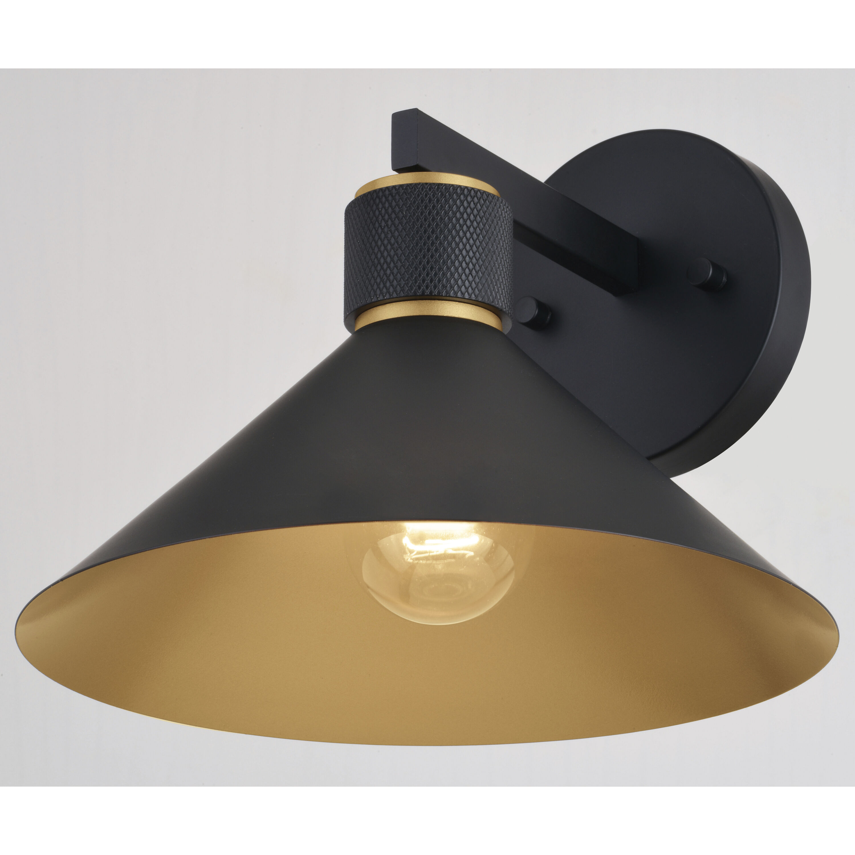 Dunbar LED 8.5 inch Matte Black and Gold Outdoor Wall