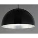 Hemisphere LED 24 inch Gloss Black and Aluminum Single Pendant Ceiling Light