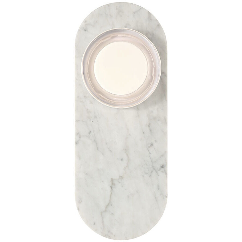 Sternn LED 15 inch Marble White Outdoor Wall Sconce in Clear Wave