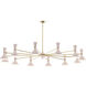 Clare 12 Light 76 inch Modern Brass Chandelier Ceiling Light in Rose Water