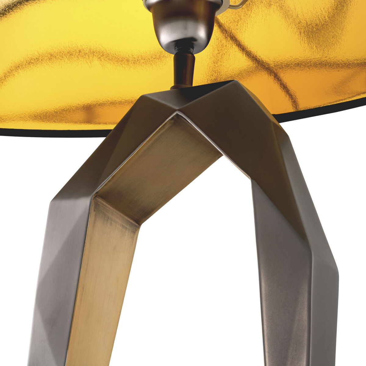 Santos 34.06 inch 40 watt Gunmetal with Antique Brass with Black Marble Base Table Lamp Portable Light