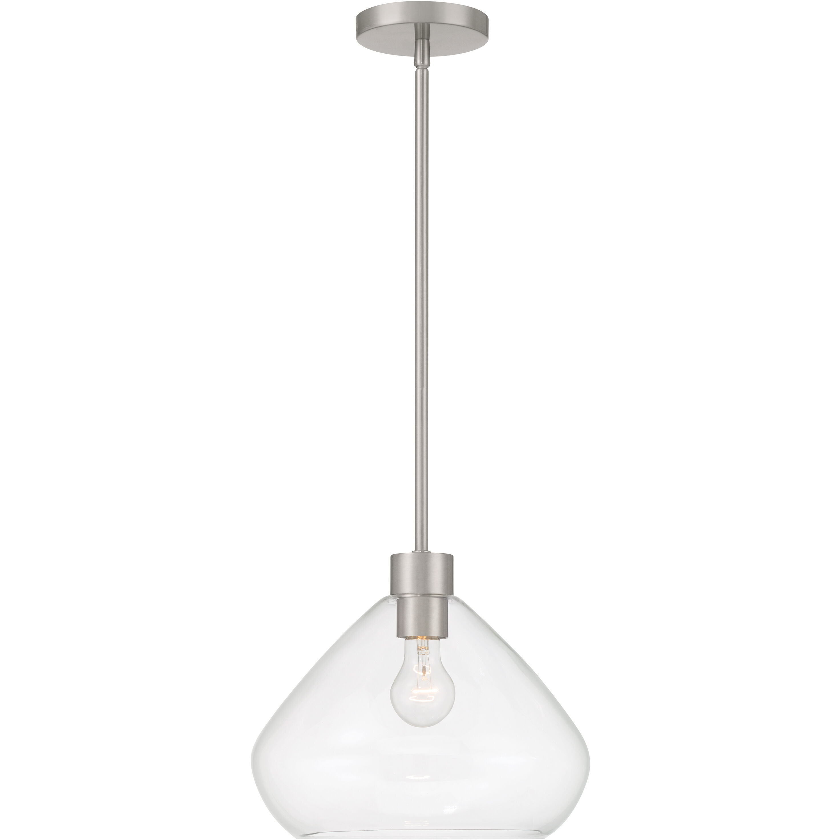 Elaris 1 Light 12.5 inch Brushed Nickel Pendant Ceiling Light
