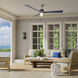 Nauticus 65 inch Brushed Nickel Wet with Navy Blades Smart Indoor/Outdoor Ceiling Fan