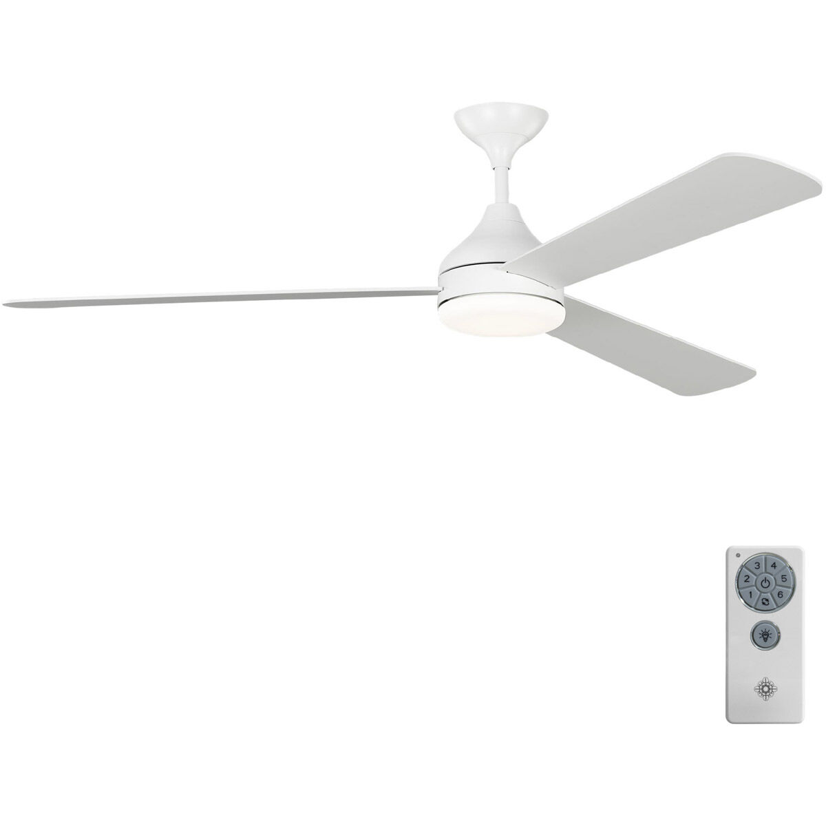 Streaming 60 inch Matte White Indoor/Outdoor Smart Ceiling Fan