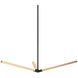 Asterisk LED 37.38 inch Matte Black and Aged Gold Brass Pendant Ceiling Light