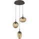 Cosmos Incandescent 3 Light 22.3 inch Flat Bronze Chandelier Ceiling Light in Bronze Cosmos, Round Multi-Port