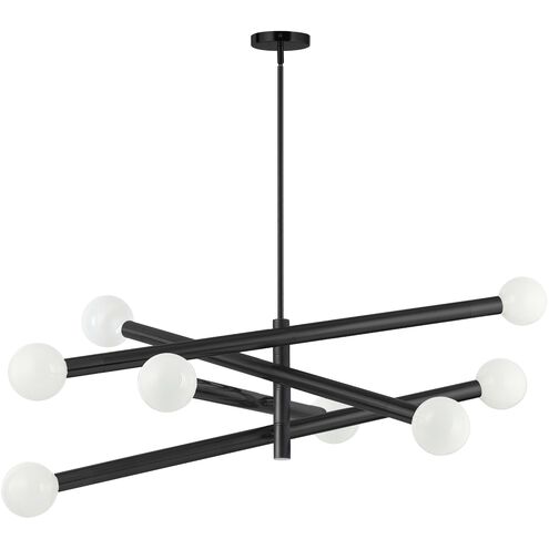 Wand 8 Light 36 inch Matte Black Chandelier Ceiling Light