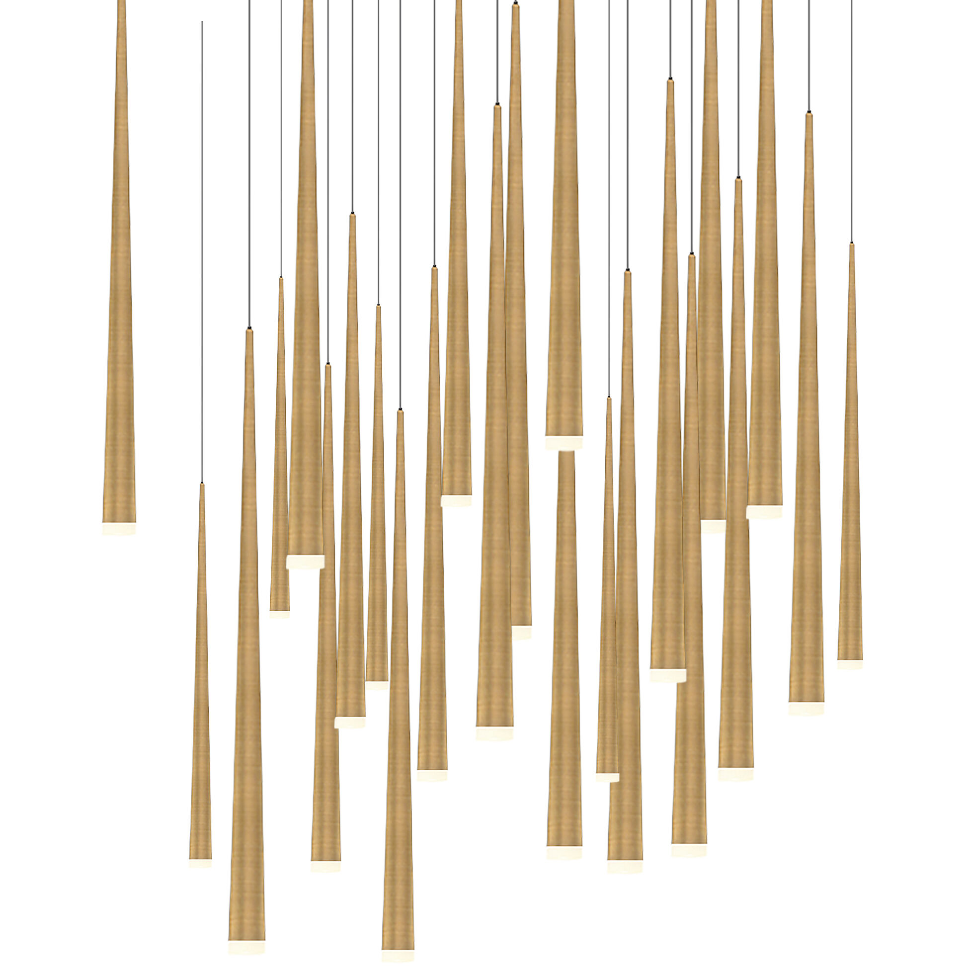 Cascade 25 Light 28 inch Aged Brass Multi-Light Pendant Ceiling Light