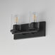 Lateral 2 Light 12 inch Black Bath Vanity Wall Light in Clear