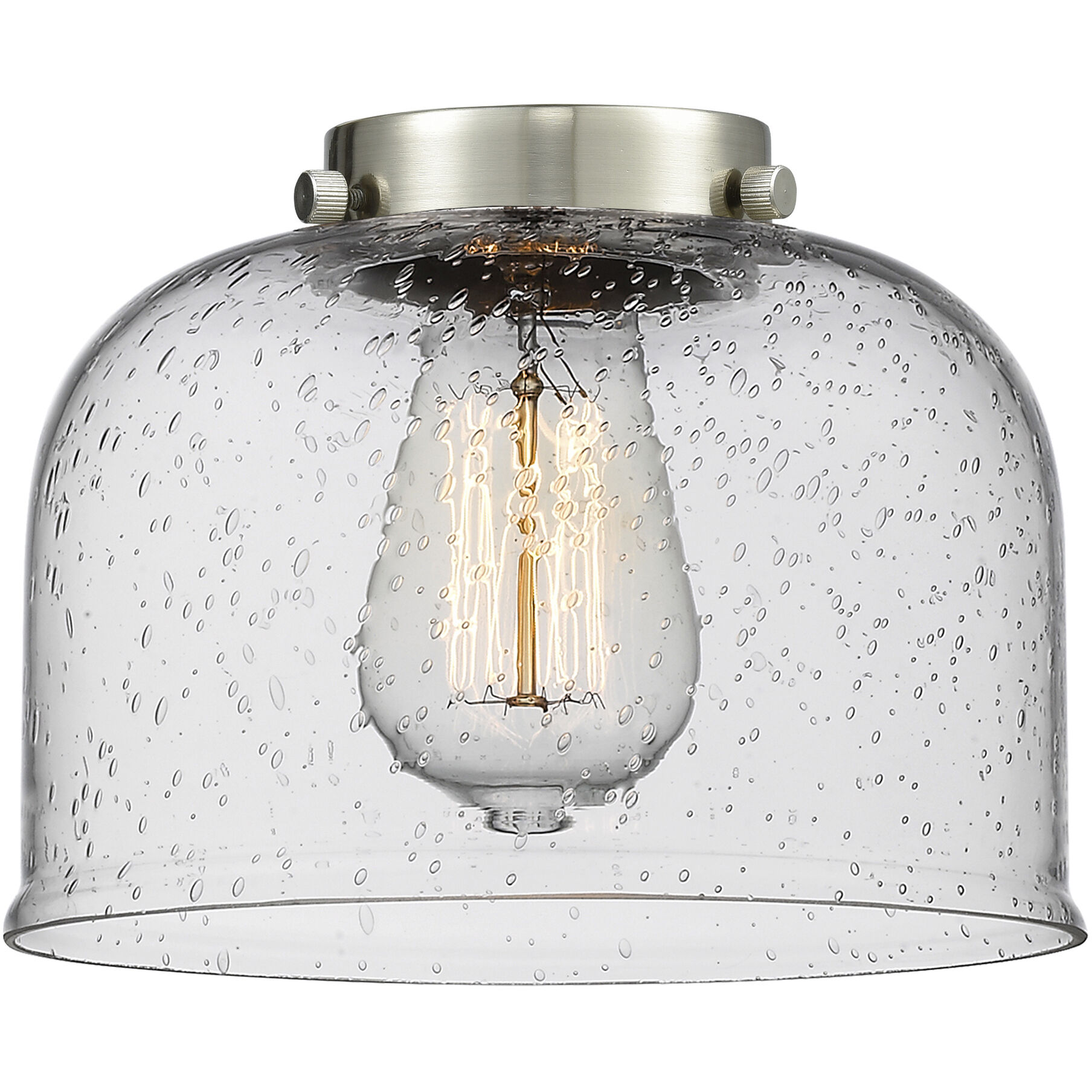 Franklin Restoration Bell LED 8 inch Brushed Satin Nickel Mini Pendant Ceiling Light in Seedy, Franklin Restoration