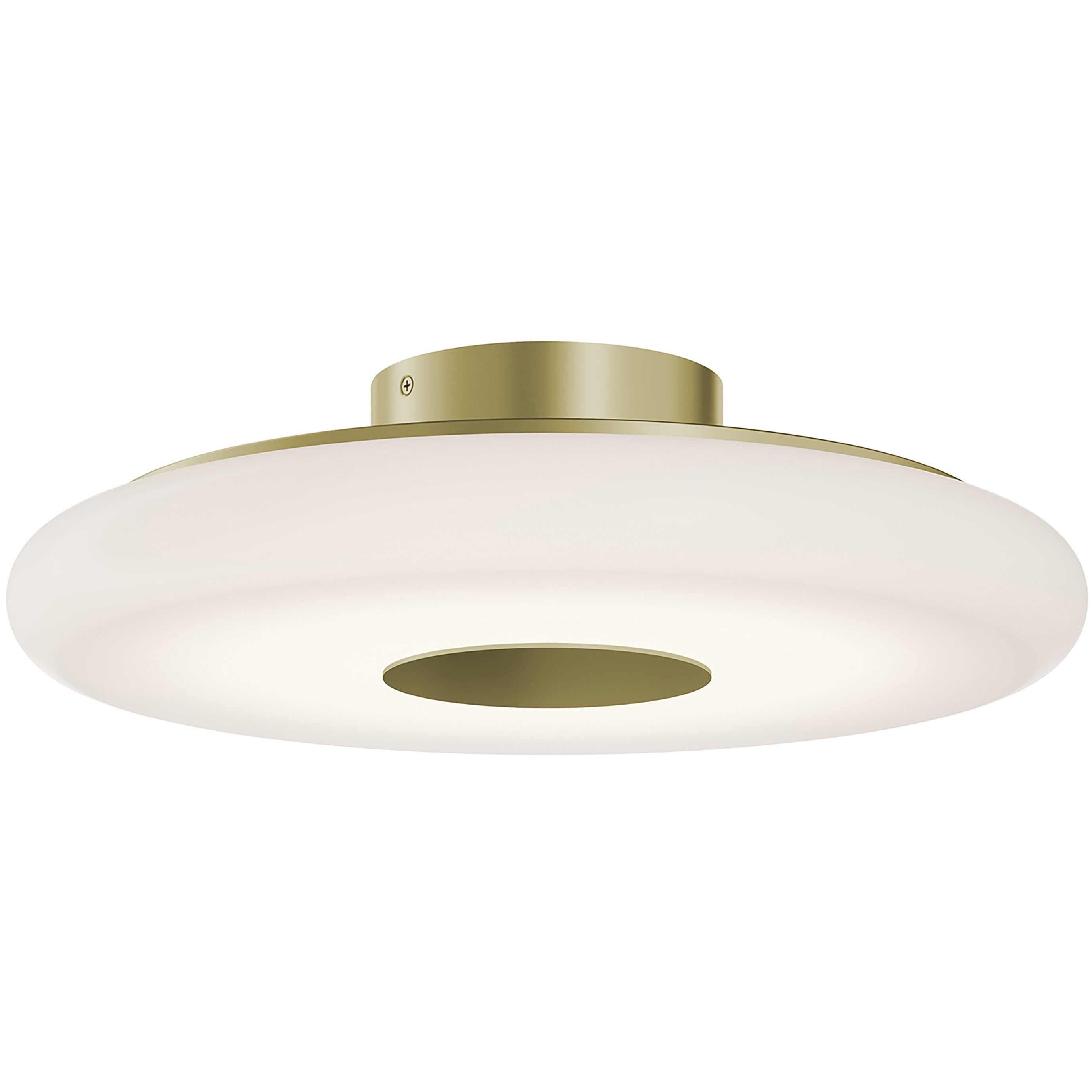 June LED 18 inch Light Antique Brass Semi-Flush Mount Ceiling Light