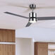 Liv 52 inch Brushed Nickel with Gray and walnut Blades Ceiling Fan