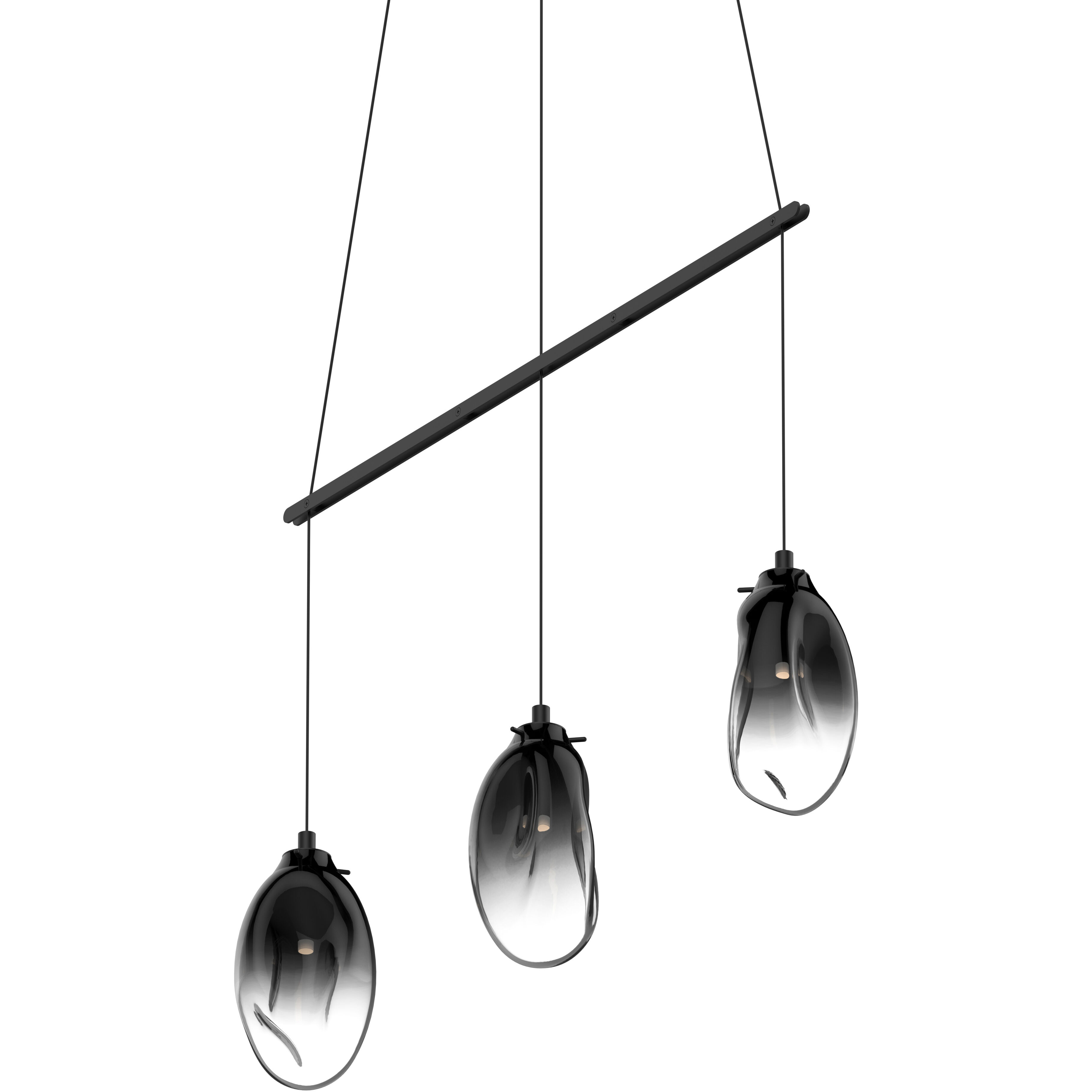 Liquid LED 36.5 inch Satin Black Pendant Ceiling Light in Smoke Glass