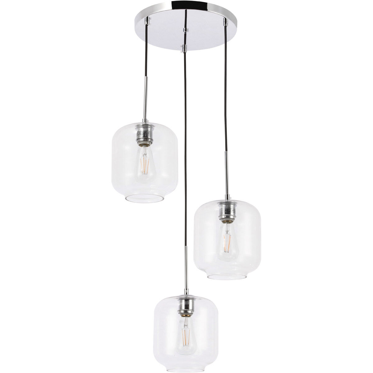 Collier 3 Light 17.5 inch Chrome Pendant Ceiling Light