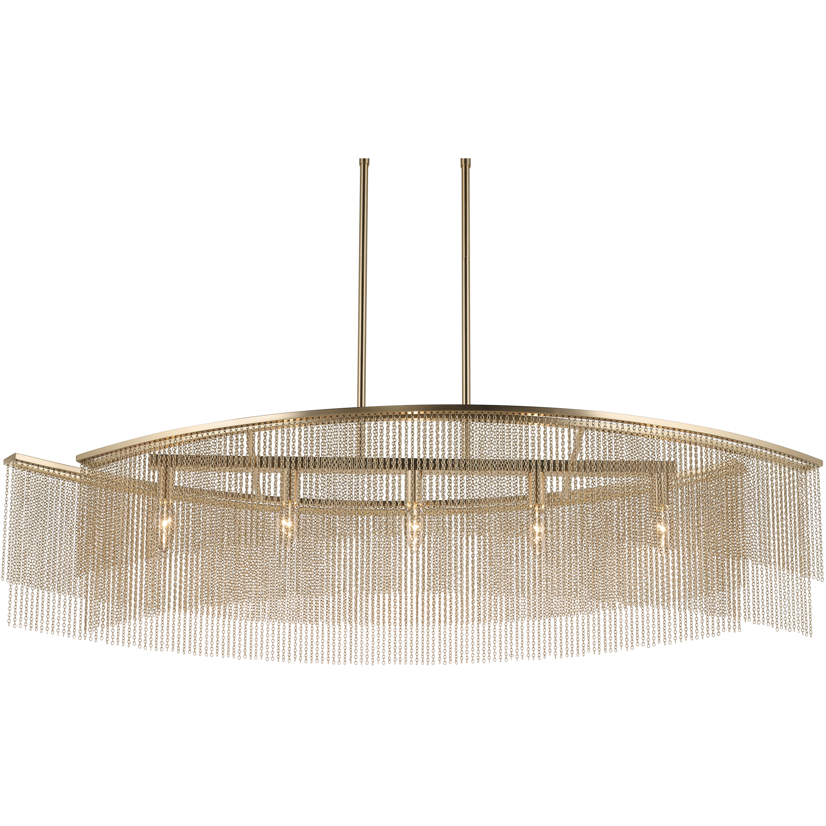 Khaite 5 Light 46.5 inch Champagne Bronze Linear Chandelier Ceiling Light