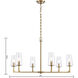 Fitzroy 6 Light 34 inch Lacquered Brass Chandelier Ceiling Light