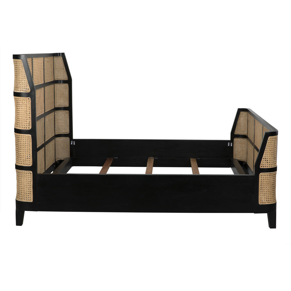 Porto Hand Rubbed Black Bed, Eastern King