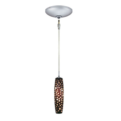 Envisage VI 1 Light 3 inch Satin Nickel Mini Pendant Ceiling Light in Black/White Dense Circles