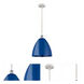 Ballston Plymouth Dome LED 12 inch White and Polished Chrome Mini Pendant Ceiling Light in Matte Blue