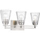 Lyna 3 Light 22 inch Brushed Nickel Vanity Wall Light