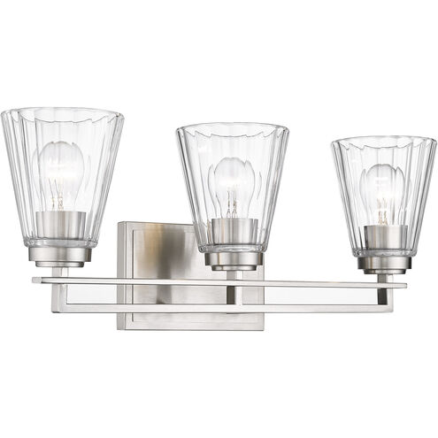 Lyna 3 Light 22 inch Brushed Nickel Vanity Wall Light
