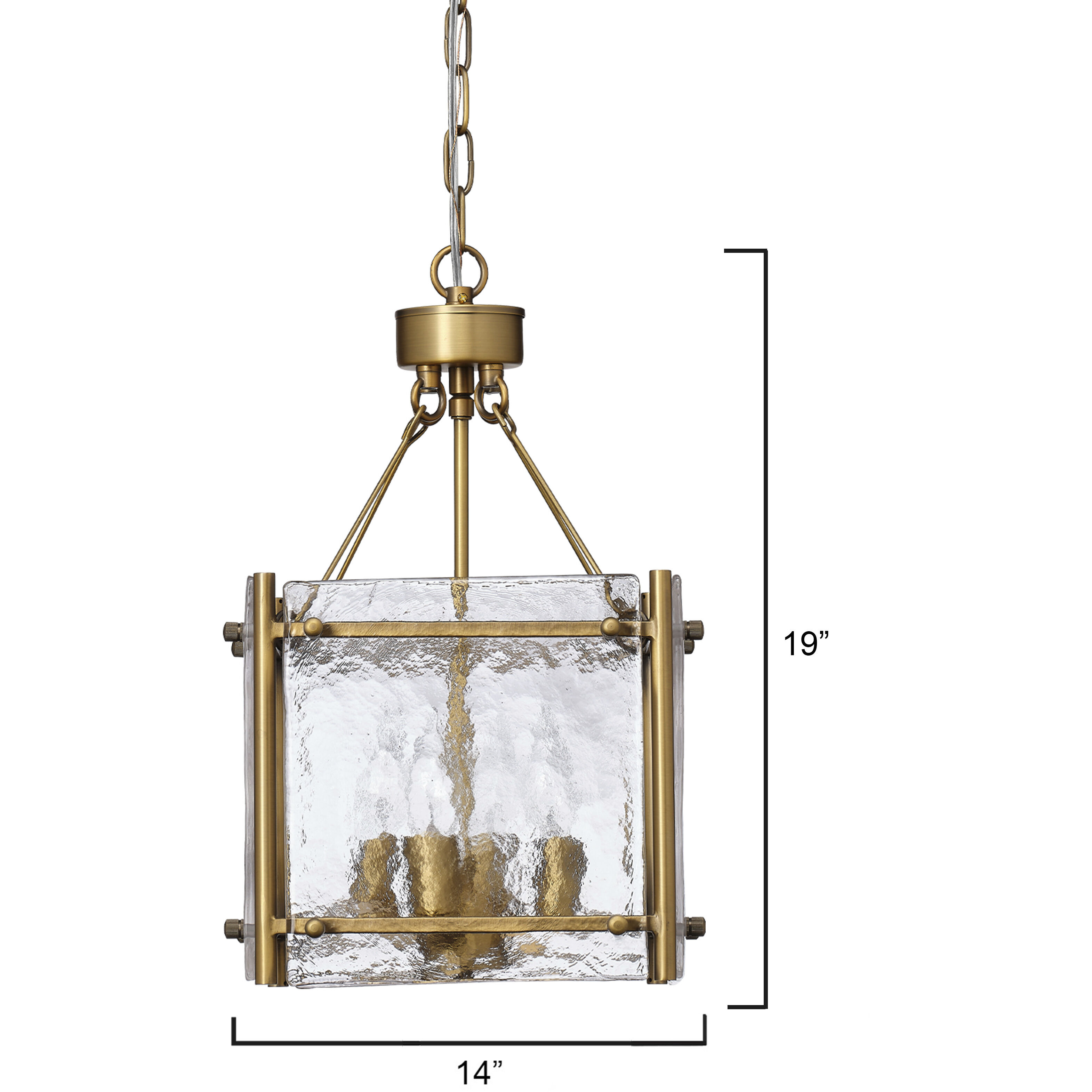 Glenn 4 Light 14 inch Antique Brass Chandelier Ceiling Light, Small