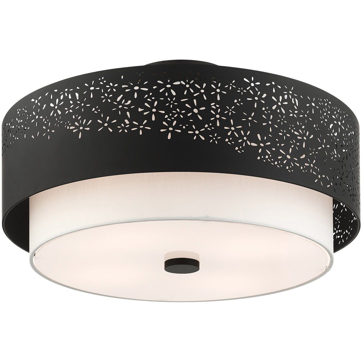 Noria 4 Light 20 inch Black Semi Flush Ceiling Light