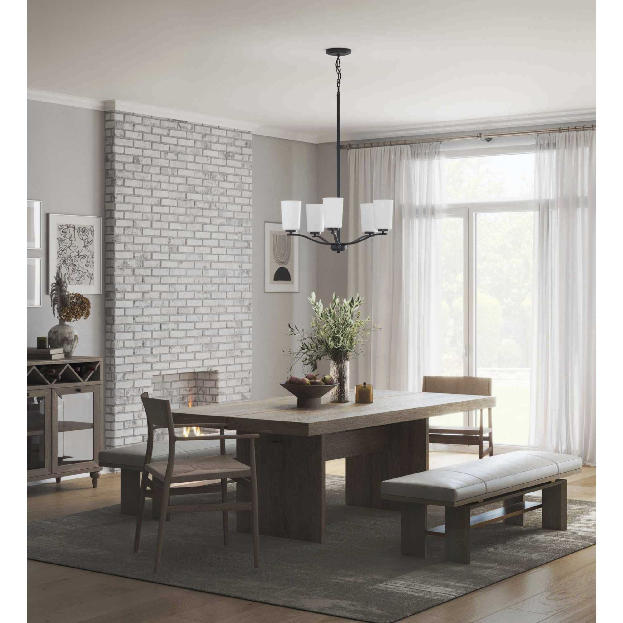 Adley 5 Light 22.87 inch Matte Black Chandelier Ceiling Light 