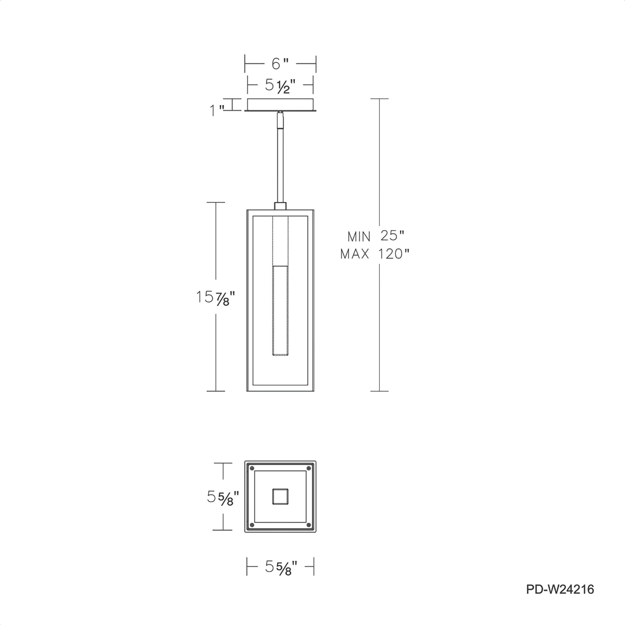 Cambridge 1 Light 5.5 inch Black Outdoor Pendant