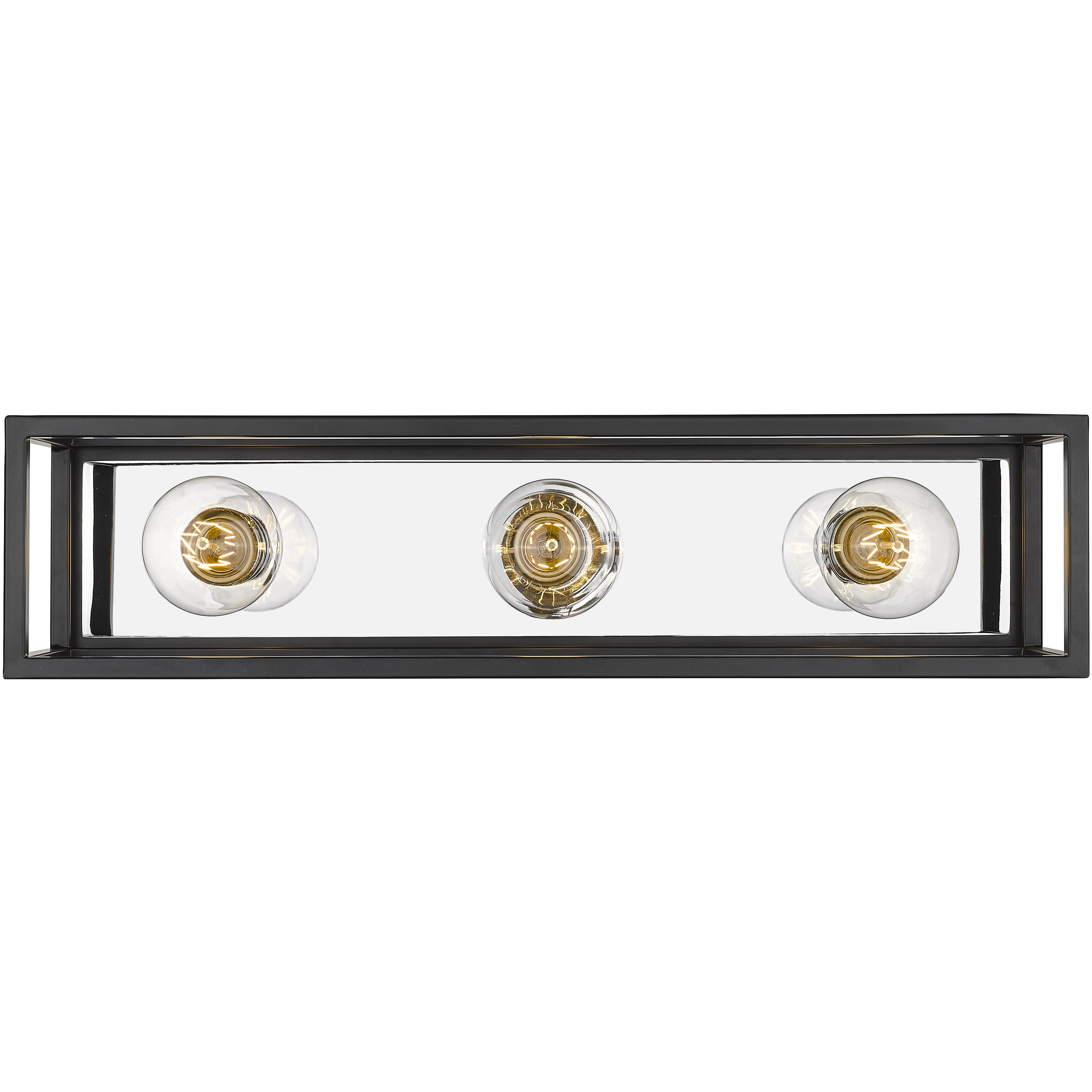 Kube 3 Light 23.5 inch Matte Black and Chrome Vanity Wall Light