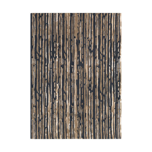 York 132 X 96 inch Black/Cream/Tan/Dark Brown Rugs, Wool and Viscose