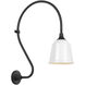 Thomas O'Brien Academy Barn Light LED 27 inch Matte Black Larrabee Barn Light in 8" White Rockhouse Shade