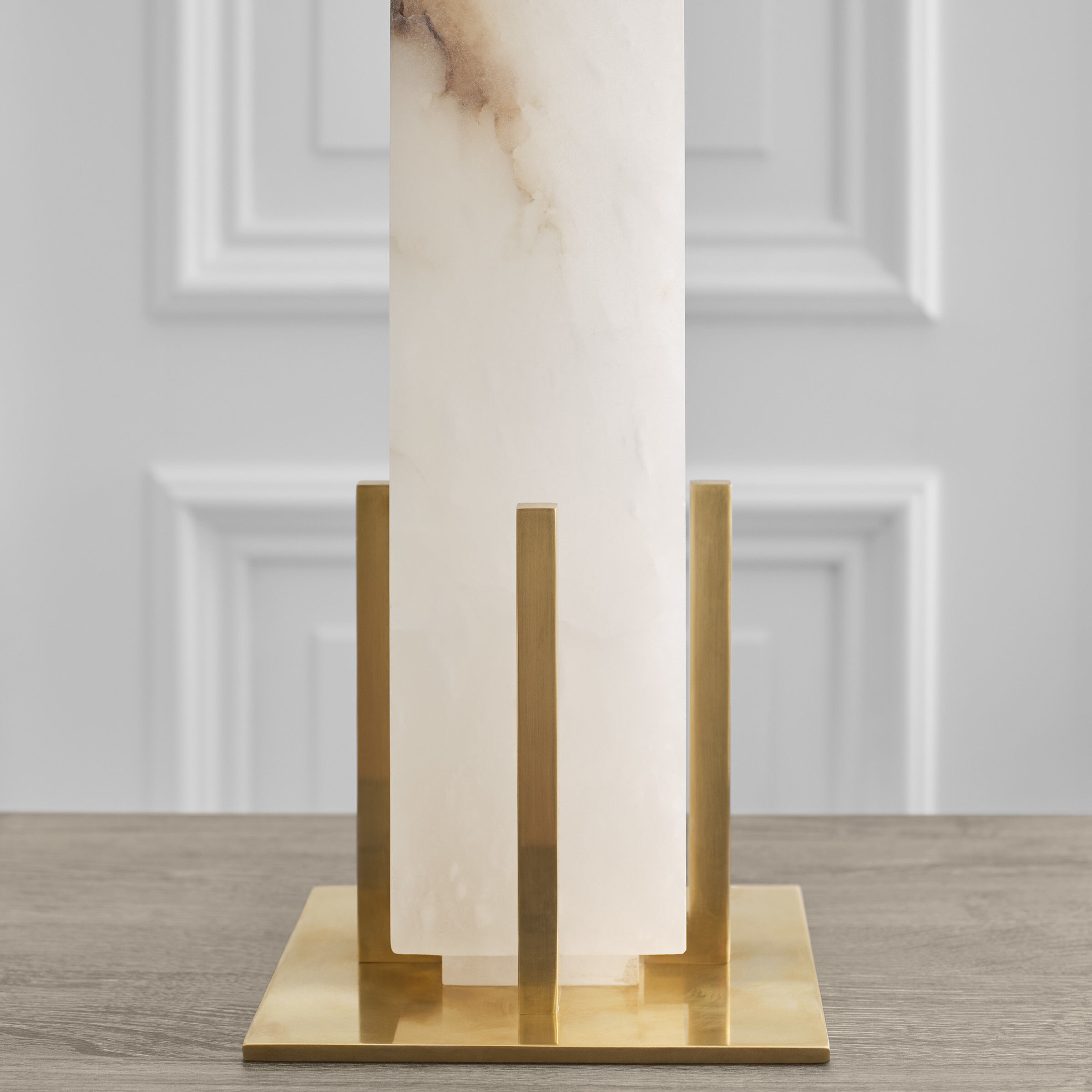 Thomas O'Brien Gironde 31.25 inch 15 watt Alabaster and Hand-Rubbed Antique Brass Table Lamp Portable Light, Large