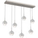 Cabochon LED 46.1 inch Metallic Beige Silver with White Marble Linear Multi-Pendant Ceiling Light in 2700K LED, Opal White
