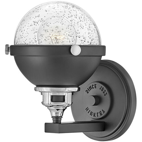 Fletcher LED 8 inch Black with Chrome Vanity Light Wall Light in Black/Chrome