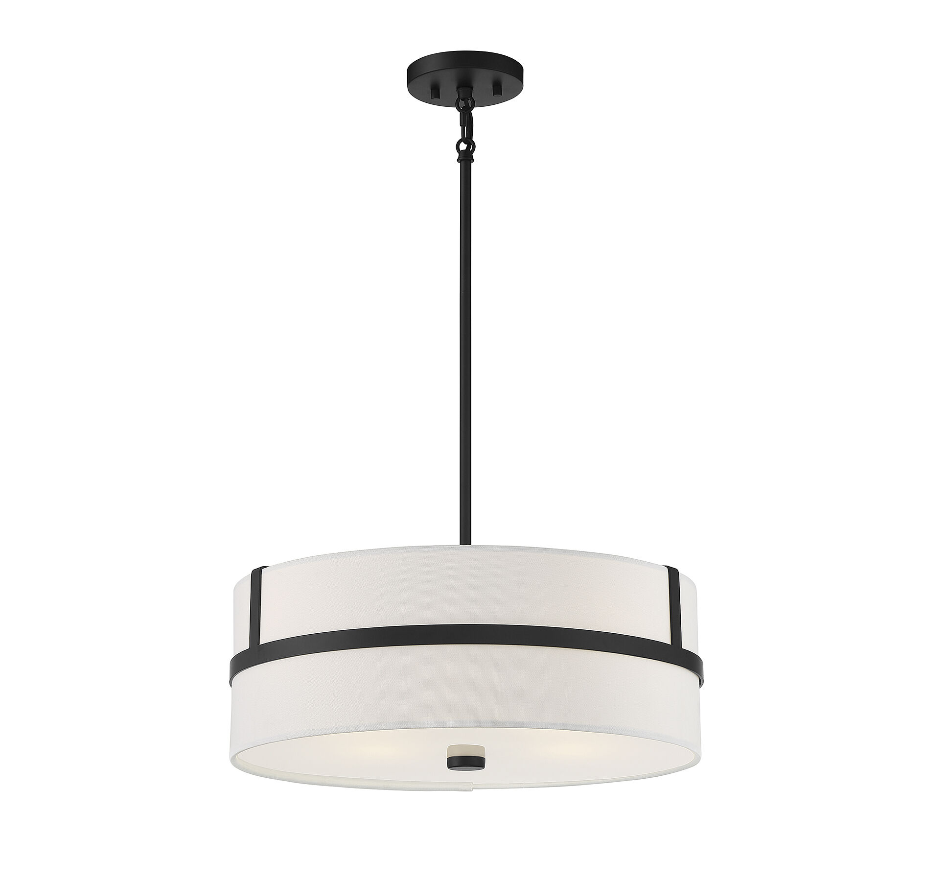 Contemporary 4 Light 20 inch Matte Black Pendant Ceiling Light