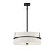 Contemporary 4 Light 20 inch Matte Black Pendant Ceiling Light