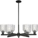 Bridal Veil 6 Light 34.75 inch Matte Black Chandelier Ceiling Light in Clear Glass